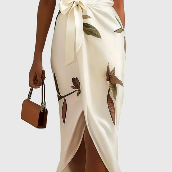 שמלות סטן לבנה אלגנטית