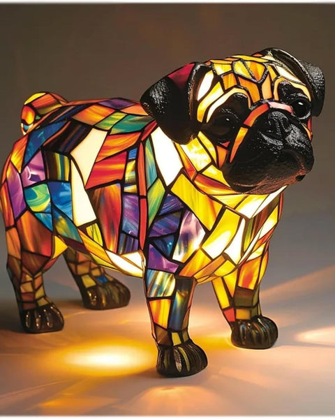 ספייק - מנורת כלב מזכוכית צבעונית עם עיצוב ייחודי