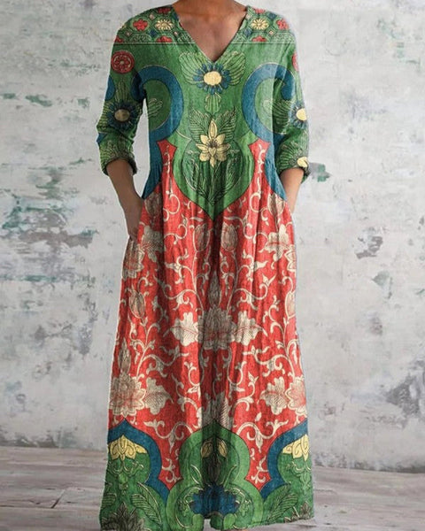 Abriella - שמלת לוטוס ארוכה עם כיסים