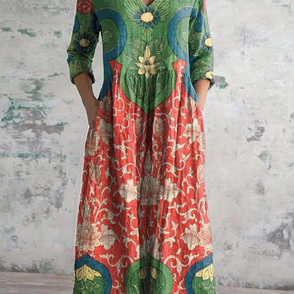 Abriella - שמלת לוטוס ארוכה עם כיסים