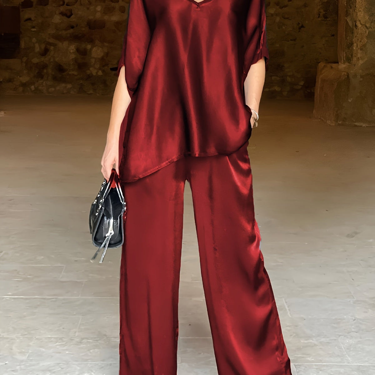 Ashlee - סט אלגנטי עם שרוולים קצרים