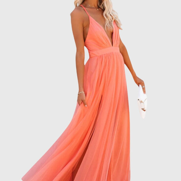 שמלת מקסי טול ללא שרוולים