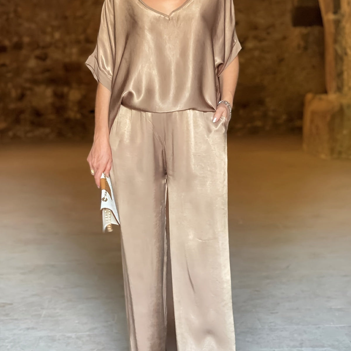 Ashlee - סט אלגנטי עם שרוולים קצרים