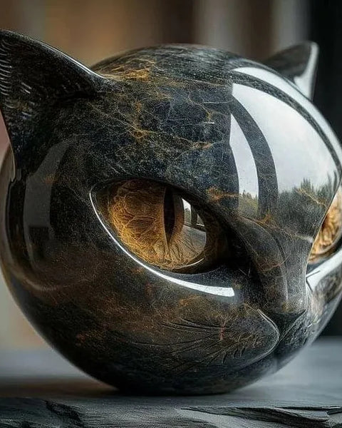 ניקסצ'ארם - פסל ראש חתול שחור מיסטי