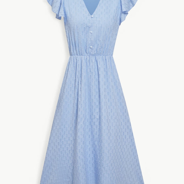 Julieta - שמלת מידי עם שרוולים עם קפלים