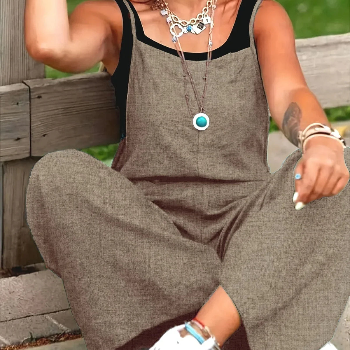 Annia - אוברול רחב ונינוח עם כיסים