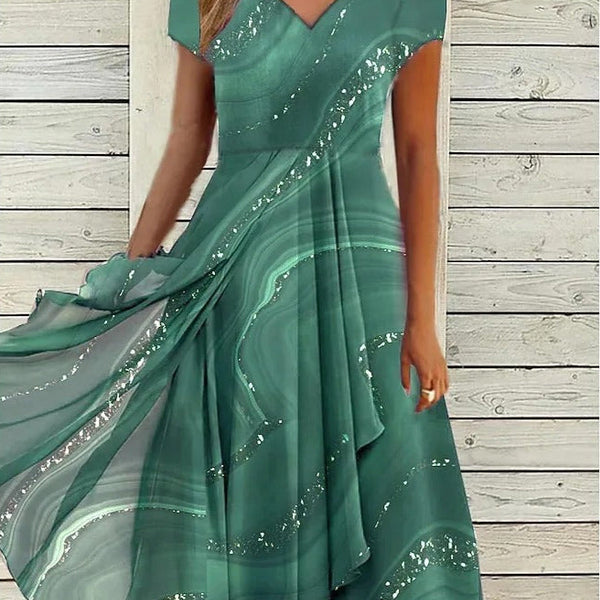 Ayana - שמלת מידי עם מפתח V