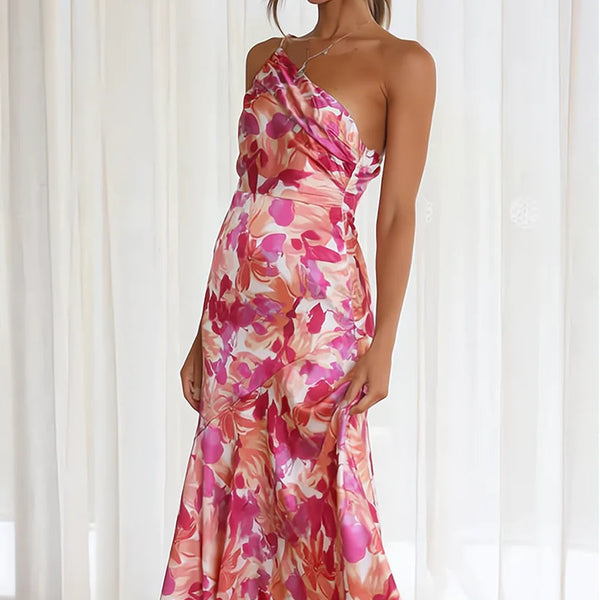 Cynthia - שמלת סאטן פרחונית