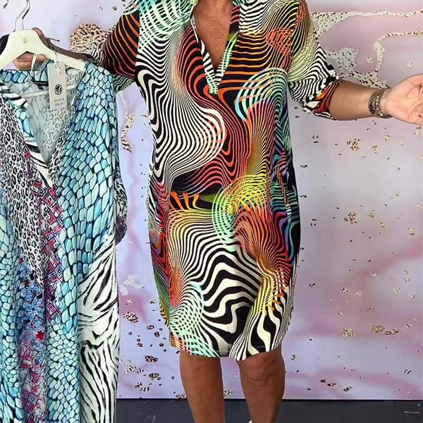 Diane - שמלה צבעונית עם מחשוף