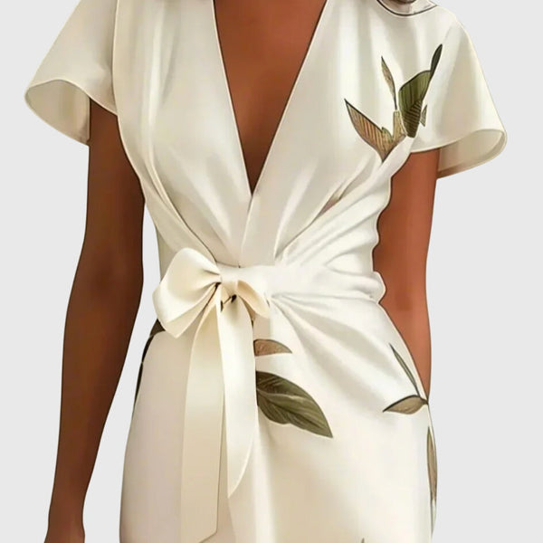 שמלות סטן לבנה אלגנטית