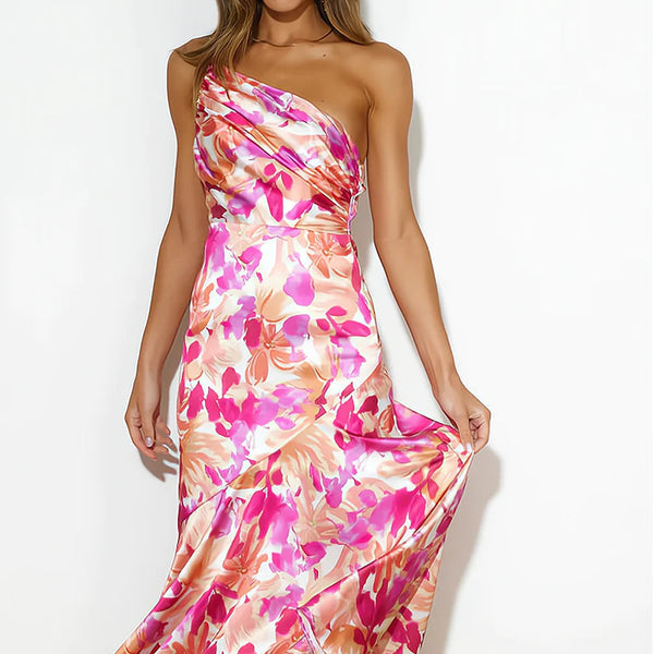 Cynthia - שמלת סאטן פרחונית