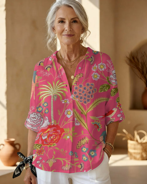 פלוריאנה - חולצת פריחה טרופית