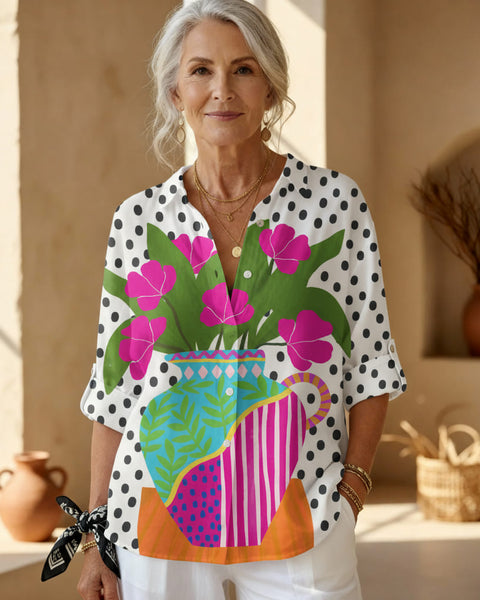 אמארה - חולצת אגרטל פורחת