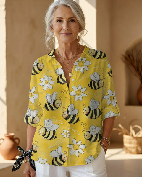 פרנקה - חולצת פריחה דבורה