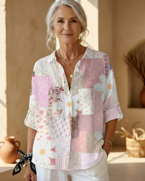 פאני - חולצת טלאים פרחונית