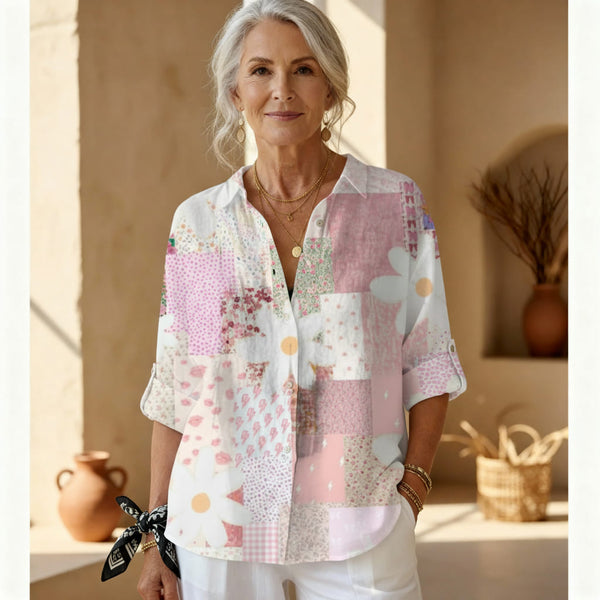 פאני - חולצת טלאים פרחונית