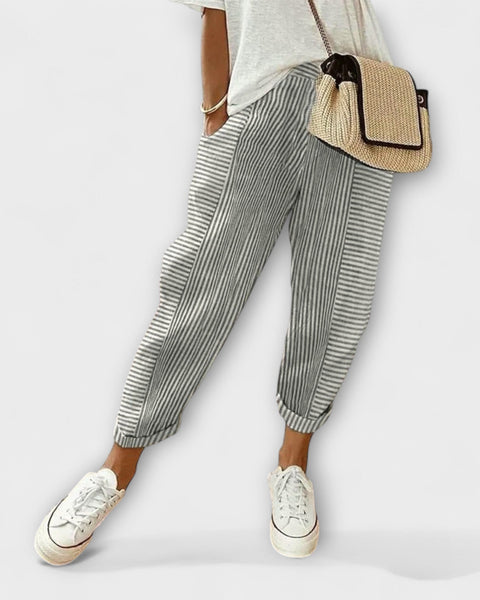 מכנסיים מפוספסים נוחים וסגנוניים