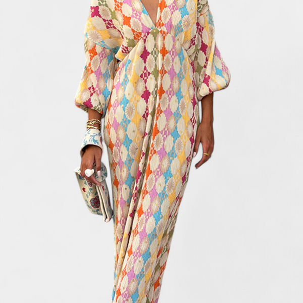 סמלת מקסי שאניס עם הדפס גיאומטרי