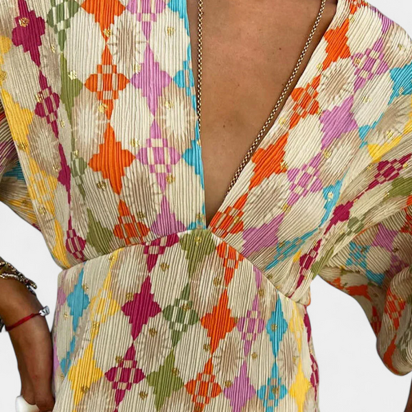 סמלת מקסי שאניס עם הדפס גיאומטרי