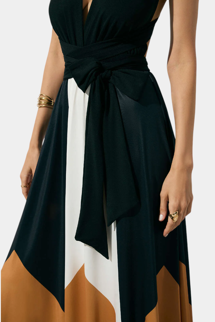 שמלת נאבה ארוכה פולימורפית עם גב פתוח ודמות רב-שימושית