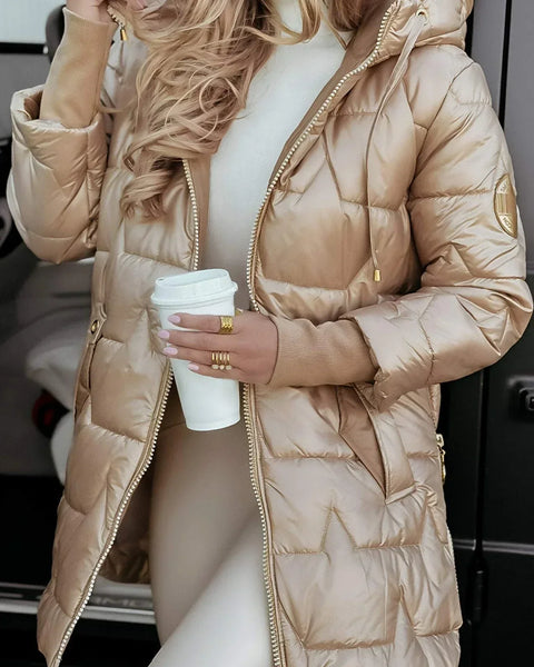 אלין™ | מעיל חורף אלגנטי עם כובע ומילוי