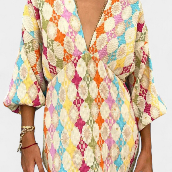 סמלת מקסי שאניס עם הדפס גיאומטרי