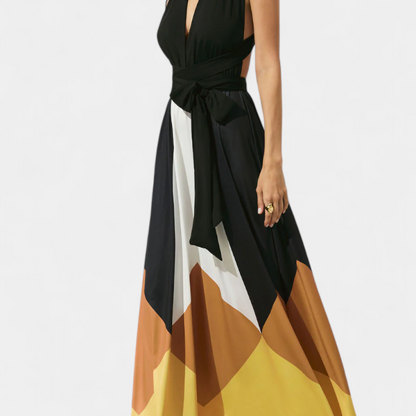 שמלת נאבה ארוכה פולימורפית עם גב פתוח ודמות רב-שימושית