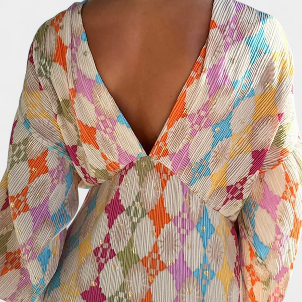 סמלת מקסי שאניס עם הדפס גיאומטרי