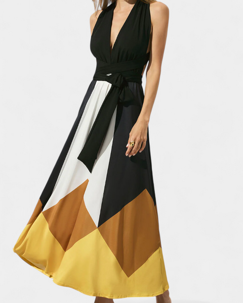 שמלת נאבה ארוכה פולימורפית עם גב פתוח ודמות רב-שימושית