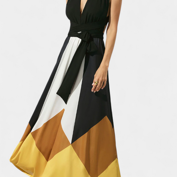 שמלת נאבה ארוכה פולימורפית עם גב פתוח ודמות רב-שימושית