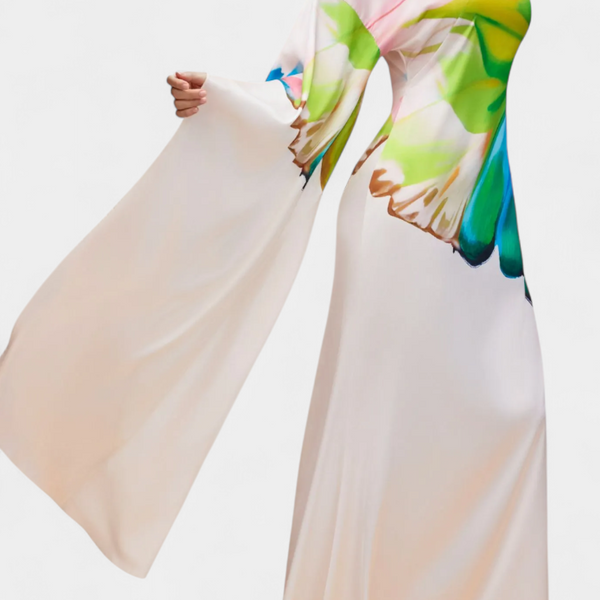 שמלות בראיל באורך אסימטרי עם שרוול אחד ודוגמא