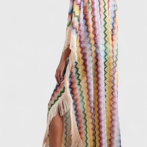 קאפטאן אימלדה סרוג עם פייטים דקורטיביים וחיתוך רחב