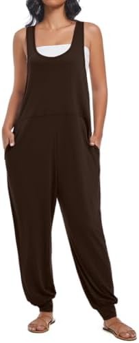 אוברולים ללא שרוולים לנשים עם כיסים