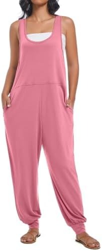 אוברולים ללא שרוולים לנשים עם כיסים