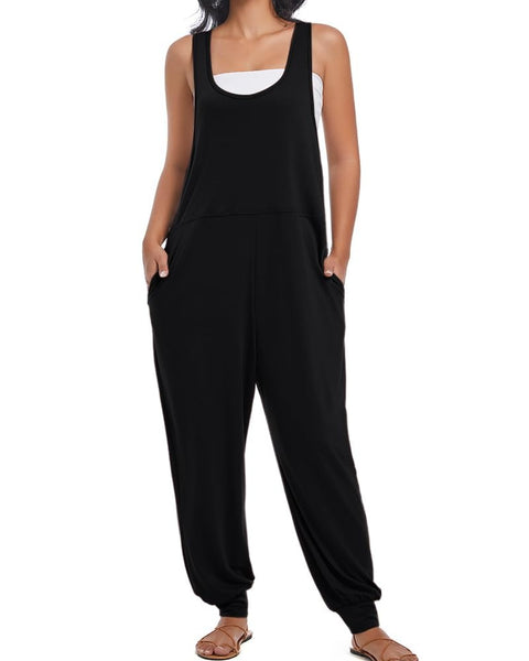 אוברולים ללא שרוולים לנשים עם כיסים