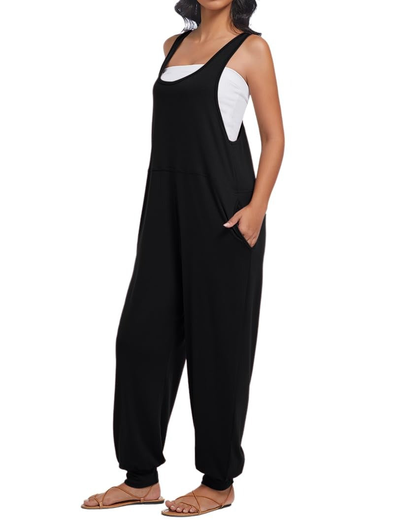 אוברולים ללא שרוולים לנשים עם כיסים