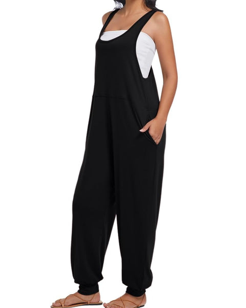 אוברולים ללא שרוולים לנשים עם כיסים