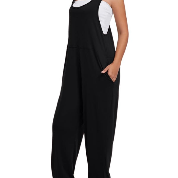 אוברולים ללא שרוולים לנשים עם כיסים