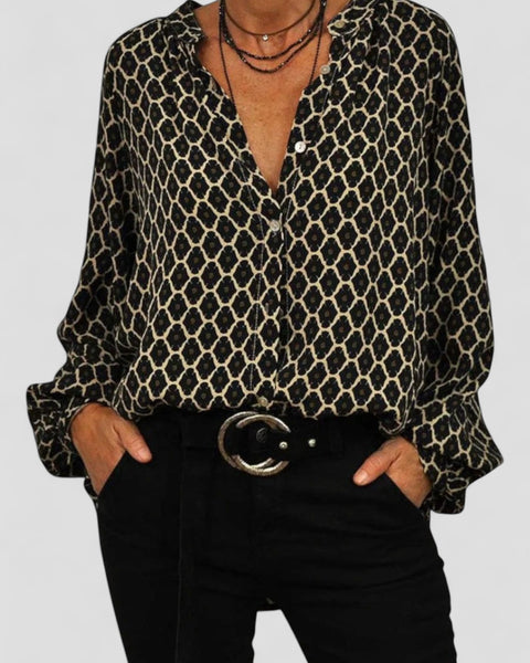 חולצת בלוז V-צוואר עם אלגנטיות