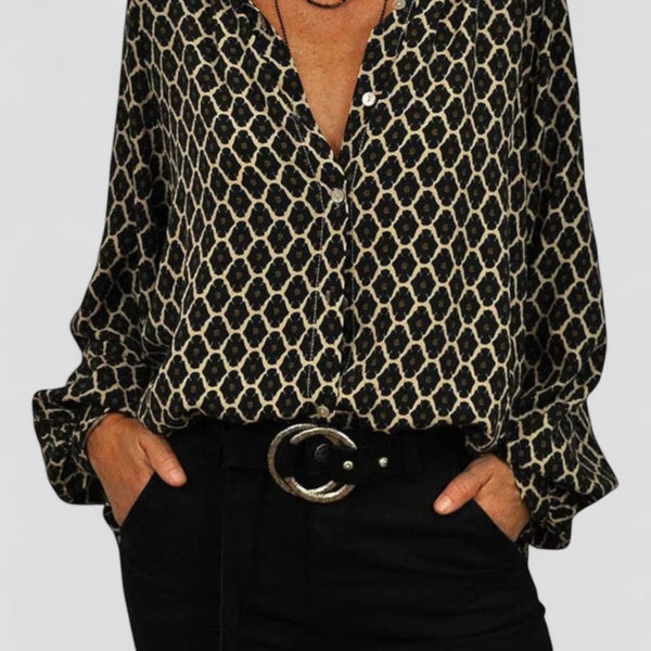 חולצת בלוז V-צוואר עם אלגנטיות