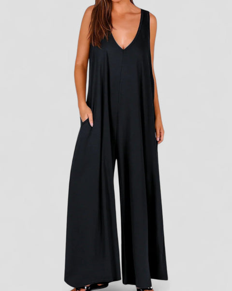 חמה | מכנסיים קצרים נוחים עם צווארון V ורגליים רחבות