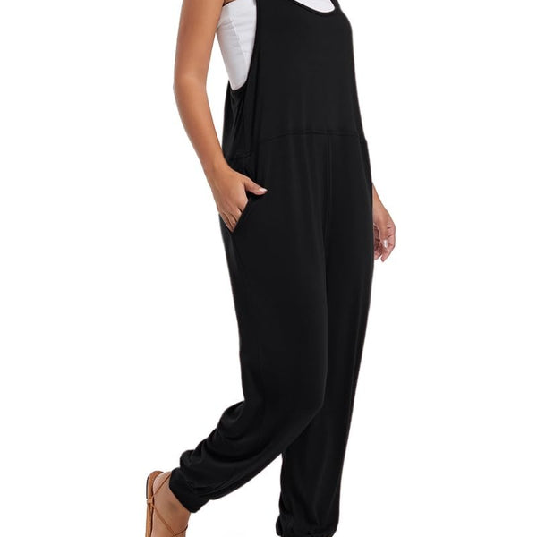 אוברולים ללא שרוולים לנשים עם כיסים