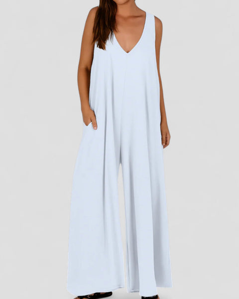 חמה | מכנסיים קצרים נוחים עם צווארון V ורגליים רחבות