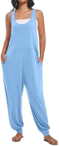 אוברולים ללא שרוולים לנשים עם כיסים