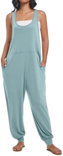 אוברולים ללא שרוולים לנשים עם כיסים