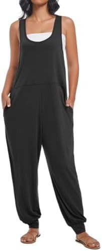 אוברולים ללא שרוולים לנשים עם כיסים