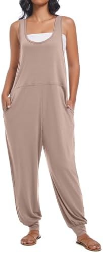 אוברולים ללא שרוולים לנשים עם כיסים