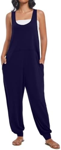 אוברולים ללא שרוולים לנשים עם כיסים