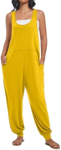 אוברולים ללא שרוולים לנשים עם כיסים