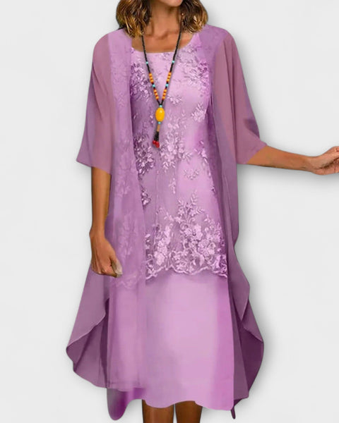 Himonika - שמלה אלגנטית עם הדפס פרחוני